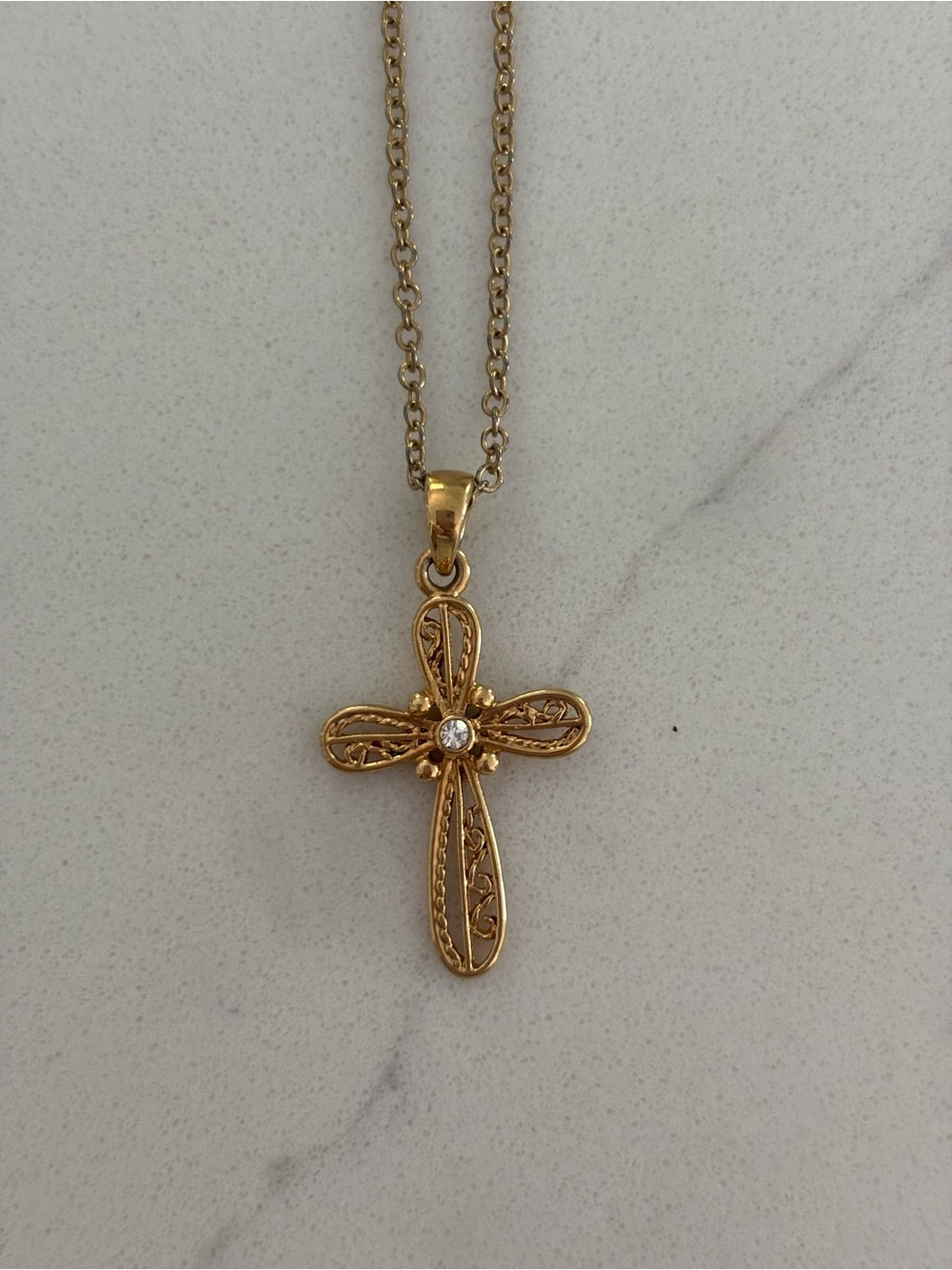 Lia Sophia Gold Cross Pendant Necklace